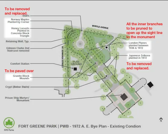 NYC Parks Plan: Remove 78 Trees + Concrete Plaza
